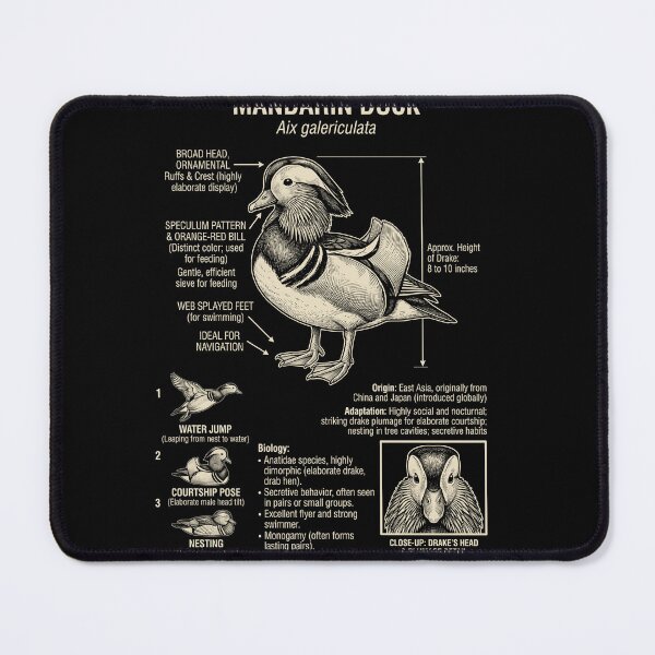Item preview, Mandarin Duck Scientific Anatomy Ornithology Animal Lover designed and sold by Kimberley King Art  King Art.
