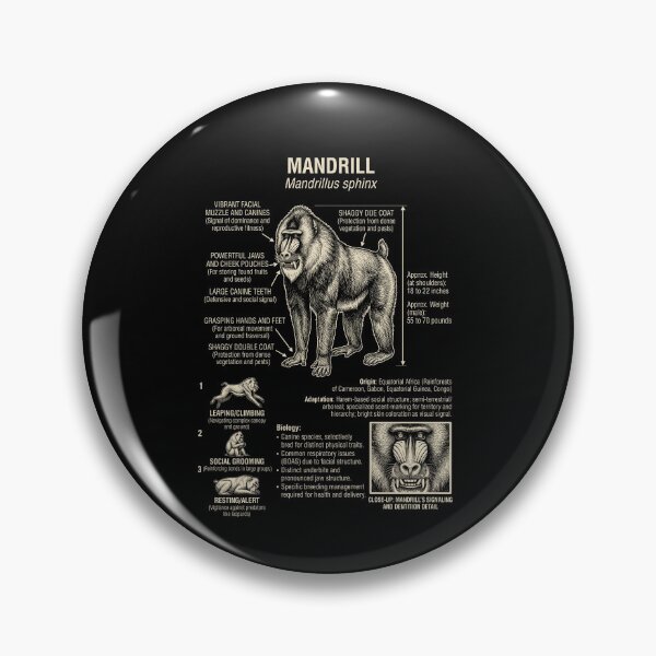 Item preview, Mandrill Scientific Anatomy Biology Animal Lover designed and sold by Kimberley King Art  King Art.