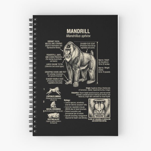 Item preview, Mandrill Scientific Anatomy Biology Animal Lover designed and sold by Kimberley King Art  King Art.