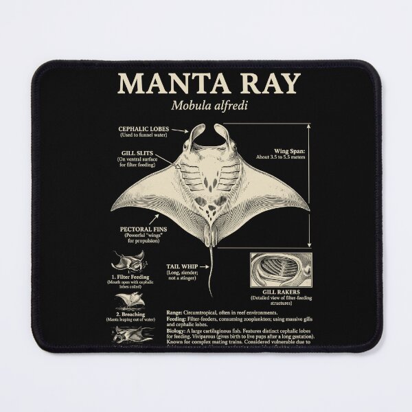 Item preview, Manta Ray Scientific Anatomy Biology Animal Lover designed and sold by Kimberley King Art  King Art.