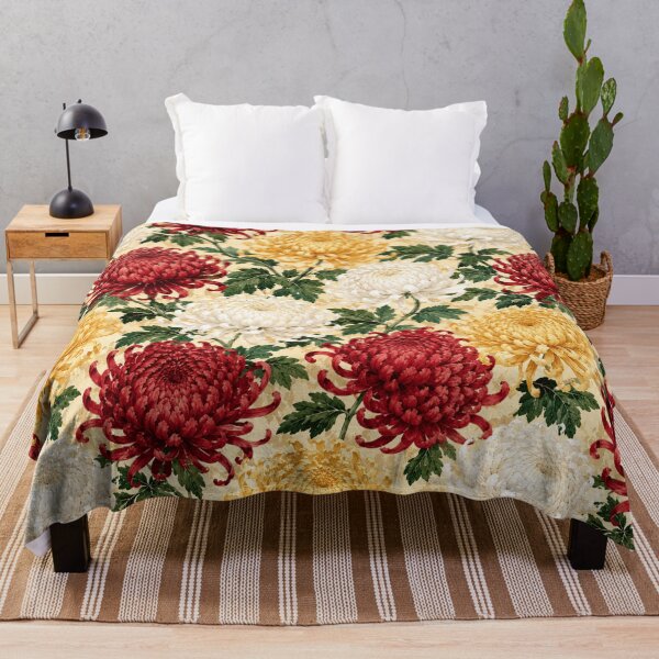 Item preview, Chrysanthemum Imperial Watercolor Botanical Seamless Pattern designed and sold by Inkworksbyshery.
