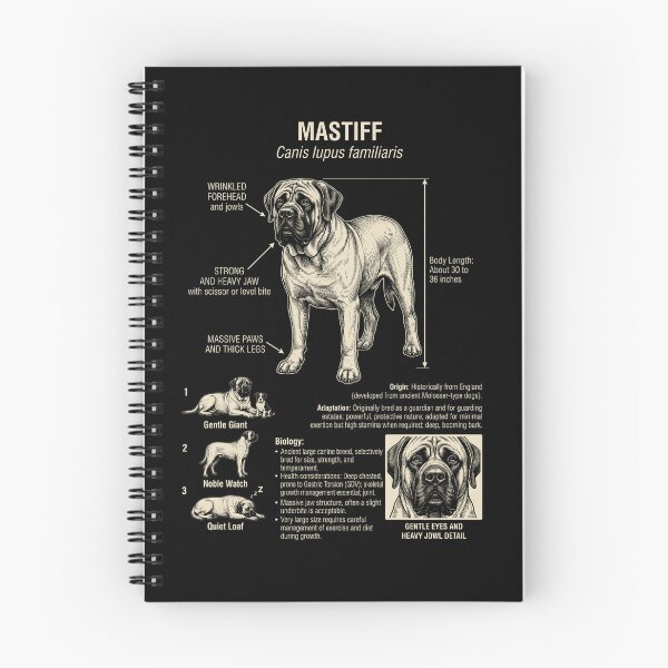 Aperçu de l'œuvre Anatomie scientifique du mastiff, biologie, amoureux des chiens créée et vendue par Kimberley King Art King Art.