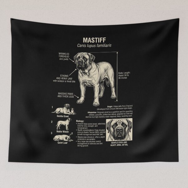 Item preview, Mastiff Scientific Anatomy Biology Dog Lover designed and sold by Kimberley King Art  King Art.