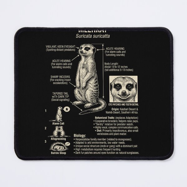 Item preview, Meerkat Scientific Anatomy Biology Animal Lover designed and sold by Kimberley King Art King Art.