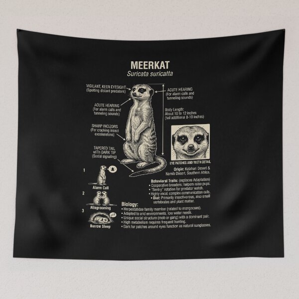 Item preview, Meerkat Scientific Anatomy Biology Animal Lover designed and sold by Kimberley King Art  King Art.