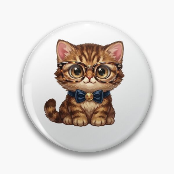 Item preview, Cute Tabby Kitten Wearing Glasses and Bow Tie Nerd Cat Art designed and sold by Northern Glow Art.