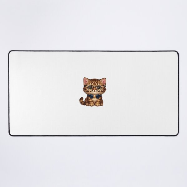 Item preview, Cute Tabby Kitten Wearing Glasses and Bow Tie Nerd Cat Art designed and sold by Northern Glow Art.