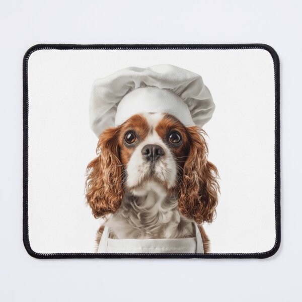 Item preview, Funny Cavalier King Charles Spaniel Dog Chef Realistic Animal Cooking Humor Art designed and sold by LazyOwlStore.