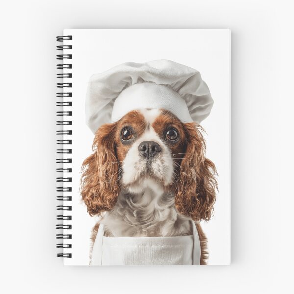 Item preview, Funny Cavalier King Charles Spaniel Dog Chef Realistic Animal Cooking Humor Art designed and sold by LazyOwlStore.