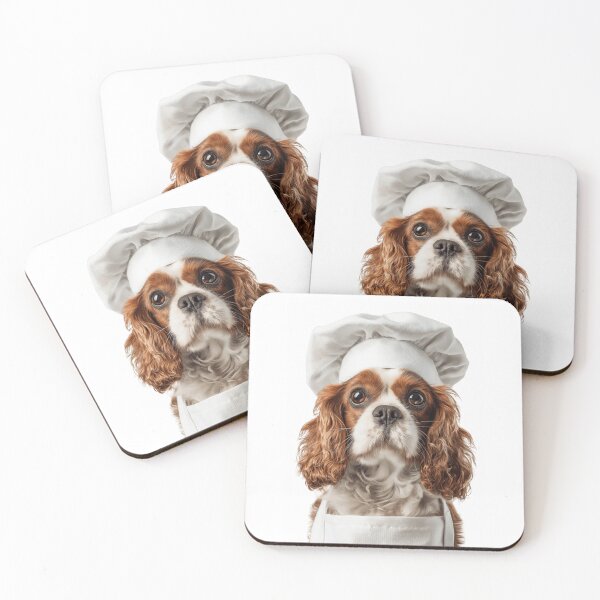 Item preview, Funny Cavalier King Charles Spaniel Dog Chef Realistic Animal Cooking Humor Art designed and sold by LazyOwlStore.