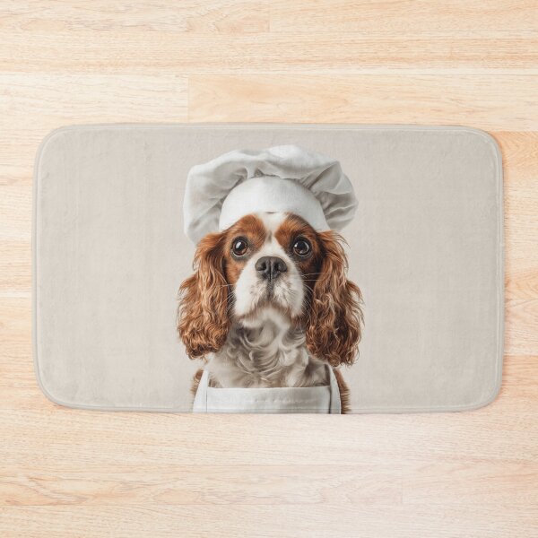 Item preview, Funny Cavalier King Charles Spaniel Dog Chef Realistic Animal Cooking Humor Art designed and sold by LazyOwlStore.