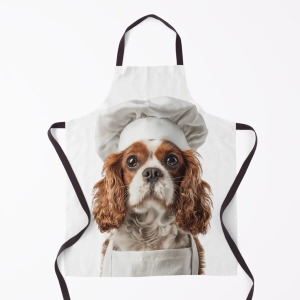 Item preview, Funny Cavalier King Charles Spaniel Dog Chef Realistic Animal Cooking Humor Art designed and sold by LazyOwlStore.