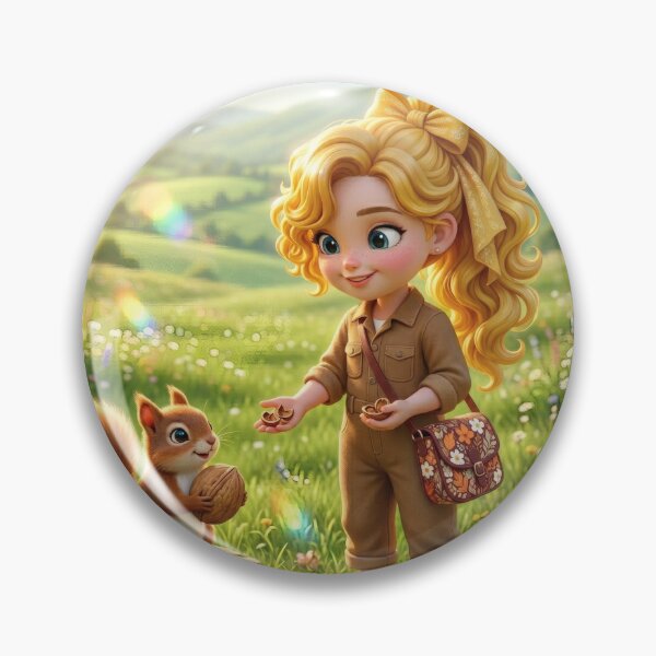 Item preview, Cute Girl Feeding Little Squirrel designed and sold by Azurart2.