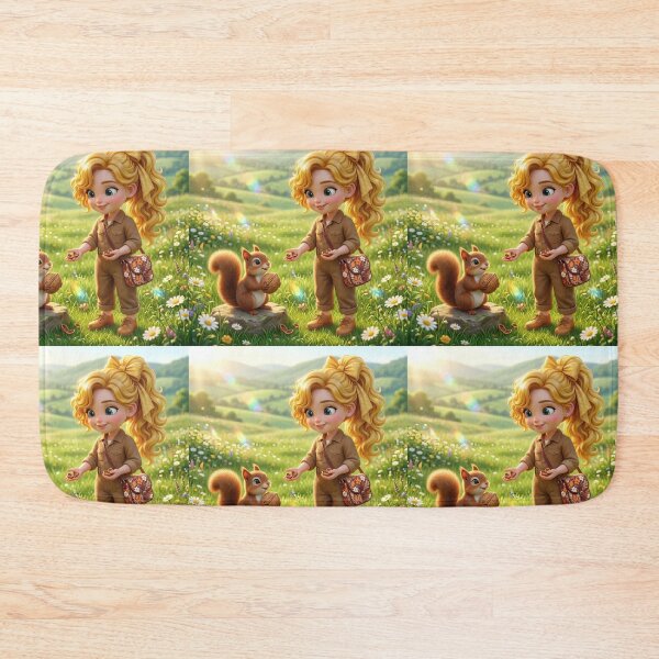 Item preview, Cute Girl Feeding Little Squirrel designed and sold by Azurart2.