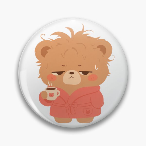 Item preview, Grumblebutt the Monday Morning Bear – Kawaii Sticker designed and sold by GiggleGlyphsX.