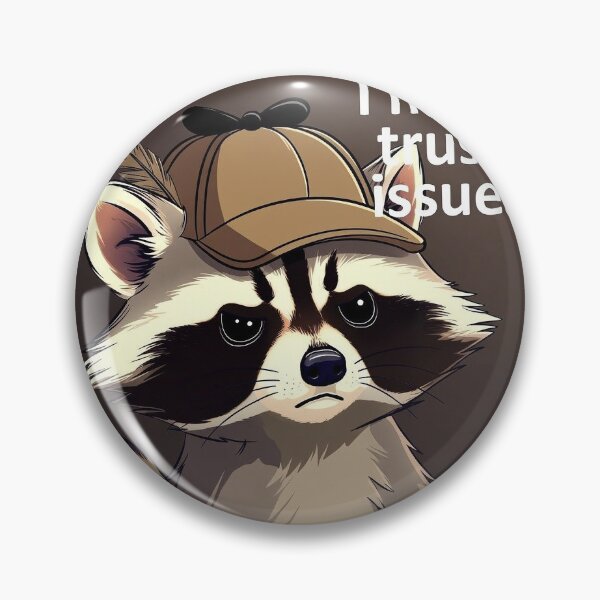 Item preview, I Have Trust Issues | Funny Grumpy Raccoon with Detective Hat | Sarcastic Humor Design | Animal Introvert Gift designed and sold by N0irNest.