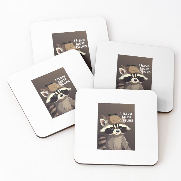 Item preview, I Have Trust Issues | Funny Grumpy Raccoon with Detective Hat | Sarcastic Humor Design | Animal Introvert Gift designed and sold by N0irNest.