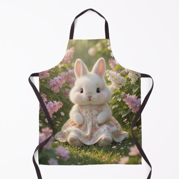 Item preview, Cute Bunny in Floral Dress – Cozy Lilac Spring Garden Whimsical Rabbit Art designed and sold by lovelistivkaa.