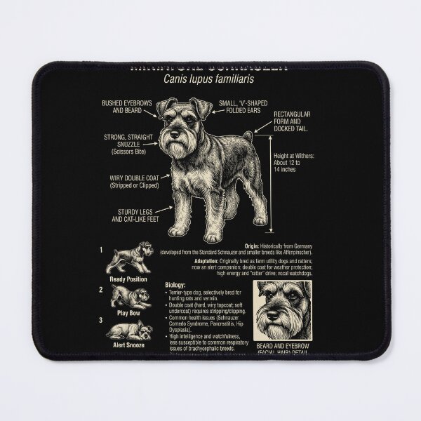 Item preview, Miniature Schnauzer Scientific Anatomy Biology Dog Lover designed and sold by Kimberley King Art King Art.