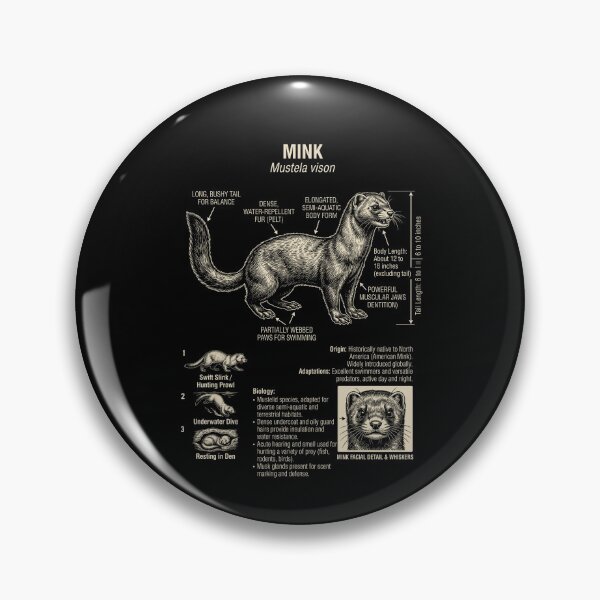 Item preview, Mink Scientific Anatomy Biology Animal Lover designed and sold by Kimberley King Art  King Art.