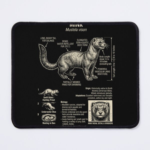 Item preview, Mink Scientific Anatomy Biology Animal Lover designed and sold by Kimberley King Art  King Art.