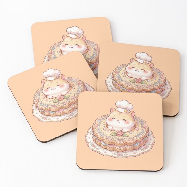 Item preview, Cute Kawaii Hamster Chef in Vintage Cake designed and sold by Arte Para Rebaja.