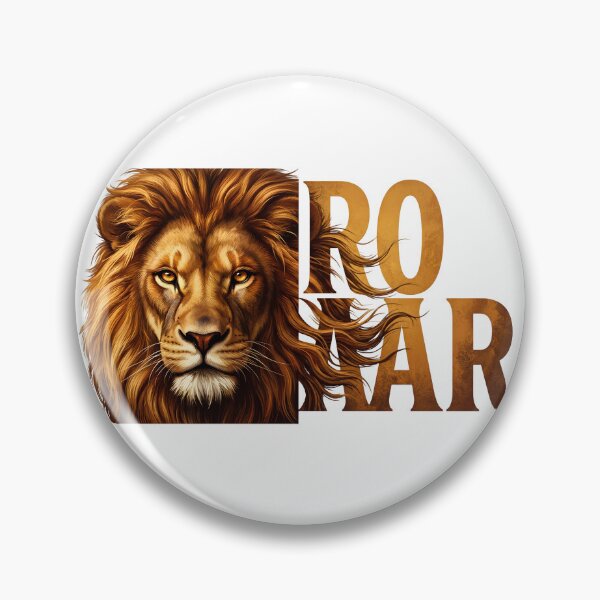 Item preview, ROAR of the Wild Gold Lion Typography  designed and sold by Presshue.