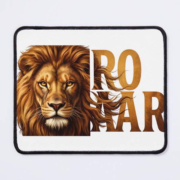 Item preview, ROAR of the Wild Gold Lion Typography designed and sold by Presshue.