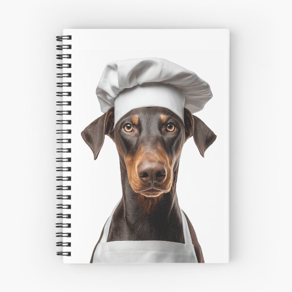 Item preview, Funny Doberman Pinscher Dog Chef Realistic Animal Cooking Humor Art designed and sold by LazyOwlStore.