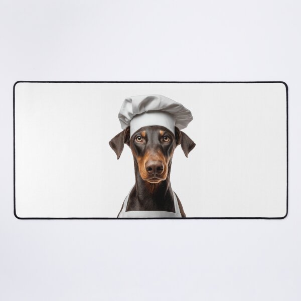 Item preview, Funny Doberman Pinscher Dog Chef Realistic Animal Cooking Humor Art designed and sold by LazyOwlStore.