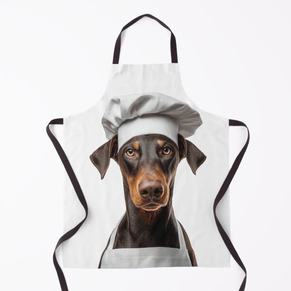 Item preview, Funny Doberman Pinscher Dog Chef Realistic Animal Cooking Humor Art designed and sold by LazyOwlStore.