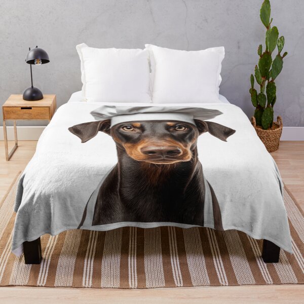 Item preview, Funny Doberman Pinscher Dog Chef Realistic Animal Cooking Humor Art designed and sold by LazyOwlStore.