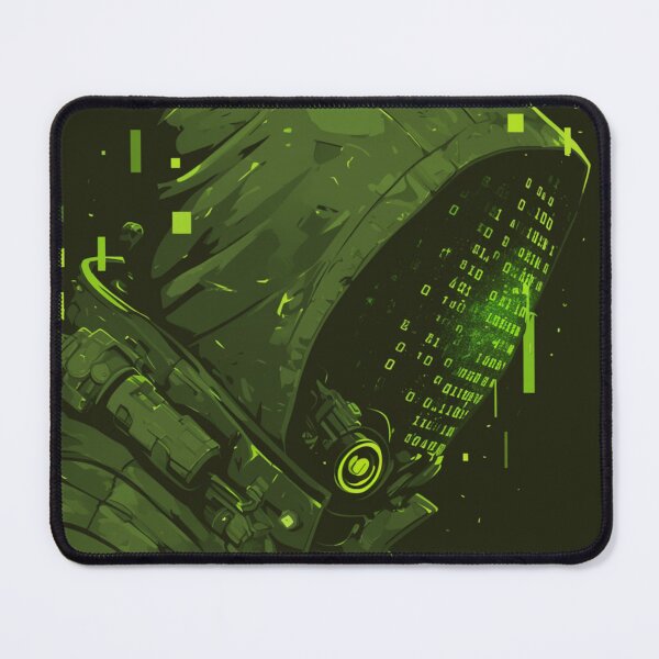 Item preview, Futuristic Cyberpunk Hacker Hooded Cyborg Matrix Code designed and sold by VectorForge.