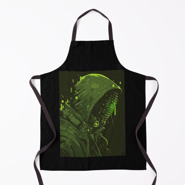 Item preview, Futuristic Cyberpunk Hacker Hooded Cyborg Matrix Code designed and sold by VectorForge.
