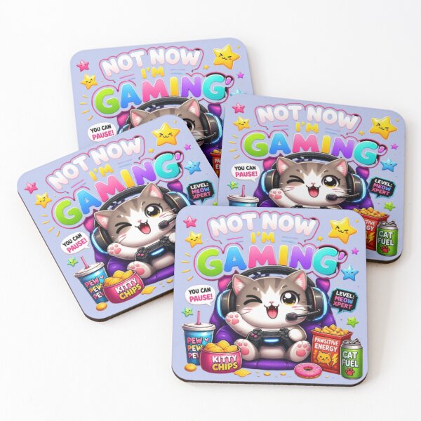 Item preview, Not Now I'm Gaming Cute Cat Sticker designed and sold by Stylestickers55.