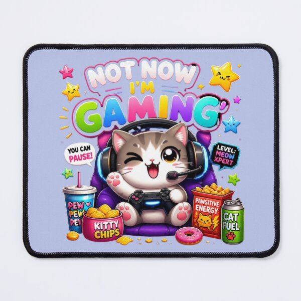 Item preview, Not Now I'm Gaming Cute Cat Sticker designed and sold by Stylestickers55.