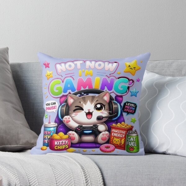 Item preview, Not Now I'm Gaming Cute Cat Sticker designed and sold by Stylestickers55.
