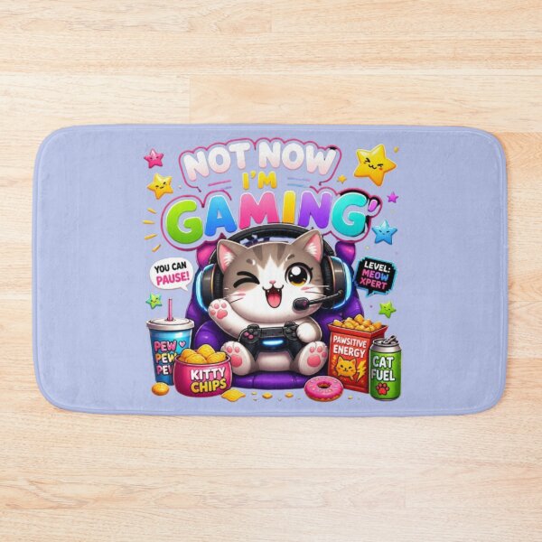 Item preview, Not Now I'm Gaming Cute Cat Sticker designed and sold by Stylestickers55.