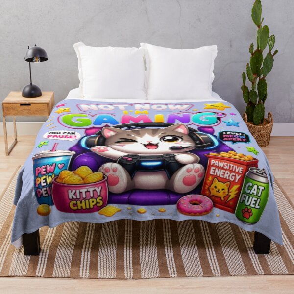 Item preview, Not Now I'm Gaming Cute Cat Sticker designed and sold by Stylestickers55.
