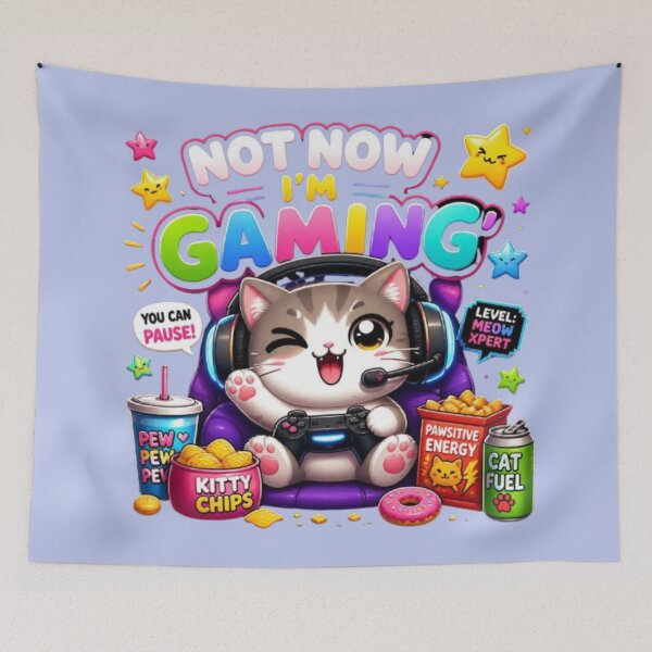 Item preview, Not Now I'm Gaming Cute Cat Sticker designed and sold by Stylestickers55.