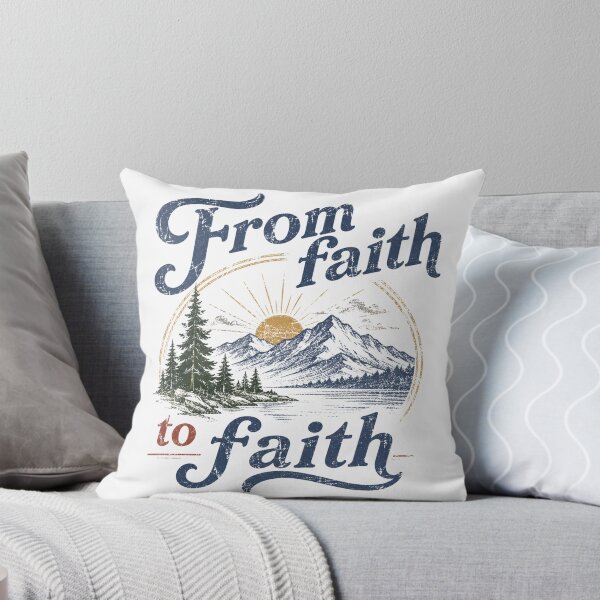 Item preview, From faith to faith - Vintage Mountain Landscape Graphic designed and sold by Faithloveshop.