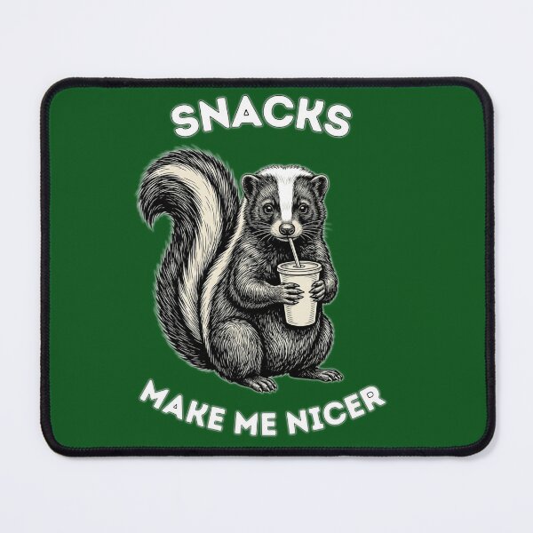 Item preview, Snacks Make me Nicer. Sarcastic Saying. Raccoon designed and sold by Julitasells.