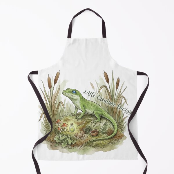 Item preview, Little Creature Energy Green Anole Cottagecore Frogcore Nature Art designed and sold by HoneyBreezeCo.