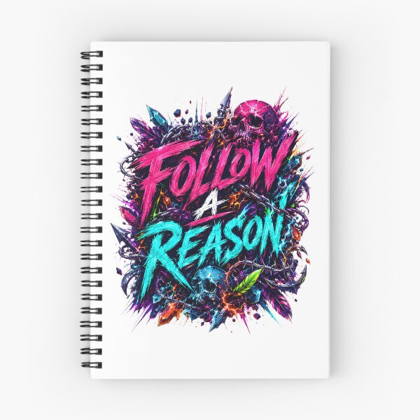 Item preview, Follow A Reason Cyberpunk Neon Graffiti Skull T-Shirt designed and sold by weeomano.
