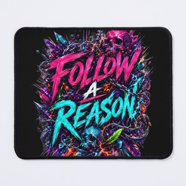 Item preview, Follow A Reason Cyberpunk Neon Graffiti Skull T-Shirt designed and sold by weeomano.