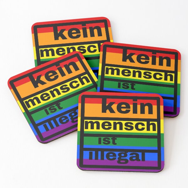 Item preview, "No human being is illegal" Design - Against Nazis - Left-wing LGBTQ+ designed and sold by Sticks-Like-Gum.