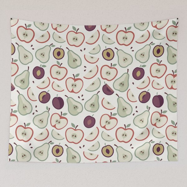 Item preview, Minimalist Retro Apples Pears and Plums Fruits Seamless Pattern designed and sold by DiNata.