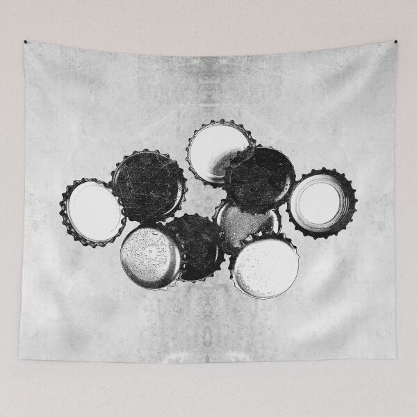 Item preview, Scattered Bottle Caps Dark Bar Aftermath Drink Culture Art designed and sold by Ghoul Enterprises.