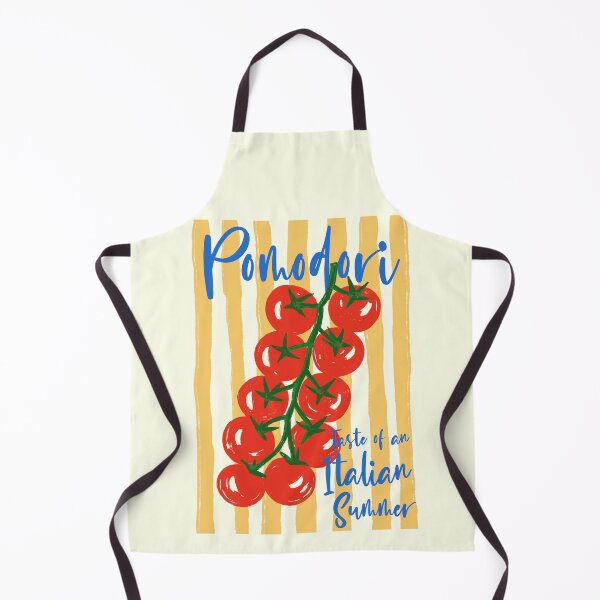 Item preview, Pomodori – Taste of an Italian Summer | Tomatoes on Yellow Striped Design designed and sold by EmeraldeaArt.