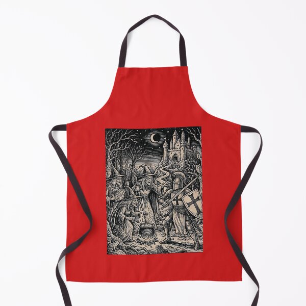 Item preview, The Knight and the Witches - Occult Woodcut Style designed and sold by Marginalia Workshop.